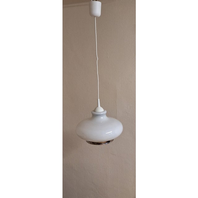 Vintage Ceiling Lamp on White Plastic Mount, 1970s For Sale - Image 6 of 7