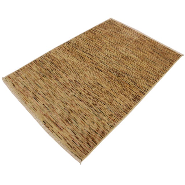 Shabby Chic Shabby Chic Gabbeh Beige/Rust Wool Rug - 3'10'' X 5'9'' For Sale - Image 3 of 10