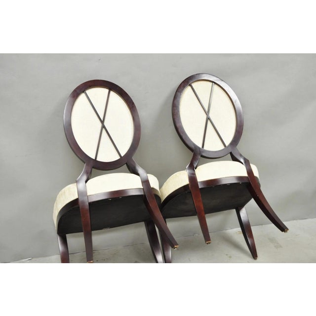 Late 20th Century Barbara Barry for Baker Oval X-Back Mahogany Stain Dining Chairs - Set of 6 For Sale - Image 5 of 18