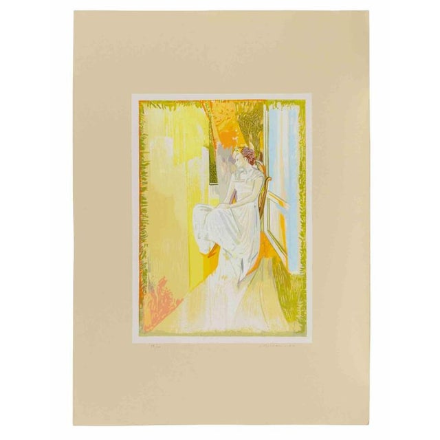 Gaetano Memmo, Lady in the Sun, Lithograph, 1970s For Sale - Image 3 of 3