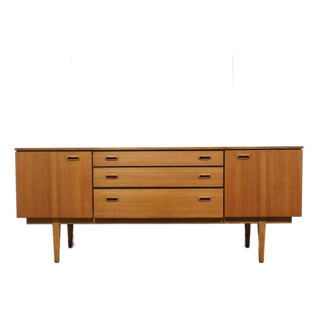 Mid Century Modern Vintage Teak Credenza Sideboard by Nathan Danish Style For Sale
