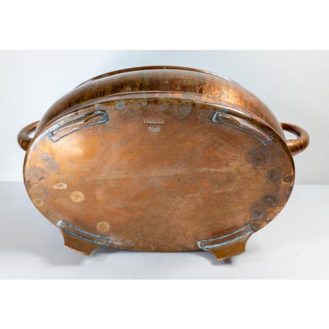 20th Century English Arts & Crafts Copper Jardiniere Planter, Signed I Brandt For Sale - Image 11 of 13