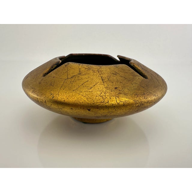 1960s Mid Century 1960s Gold-Tone Art Deco Catchall Ashtray For Sale - Image 5 of 10