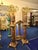 Louis XVI-Style Porcelain Pedestal Centerpiece Set of 2 With Floral Gold Leaf Details & Gilded Bronze Accents For Sale - Image 10 of 11