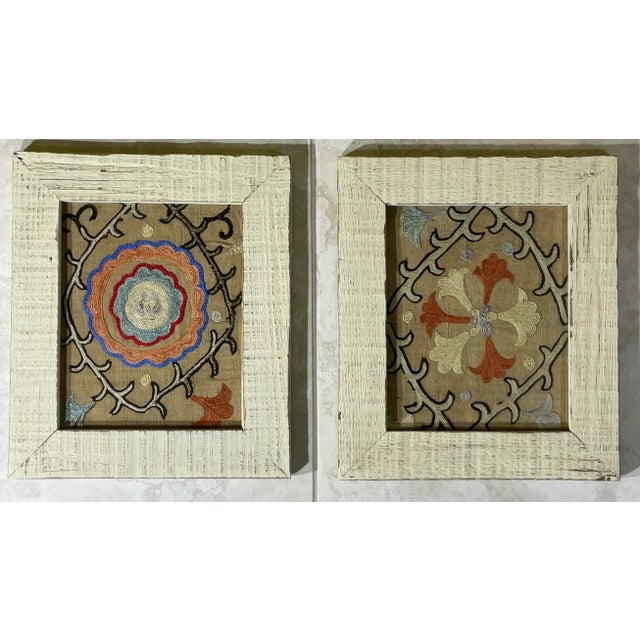 Sand Pair of Antique Suzani Wall Hanging For Sale - Image 8 of 11