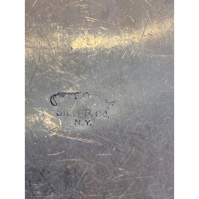 Vintage Federal Silver Co. Hand-Wrought Aluminum Floral Tray For Sale - Image 12 of 12