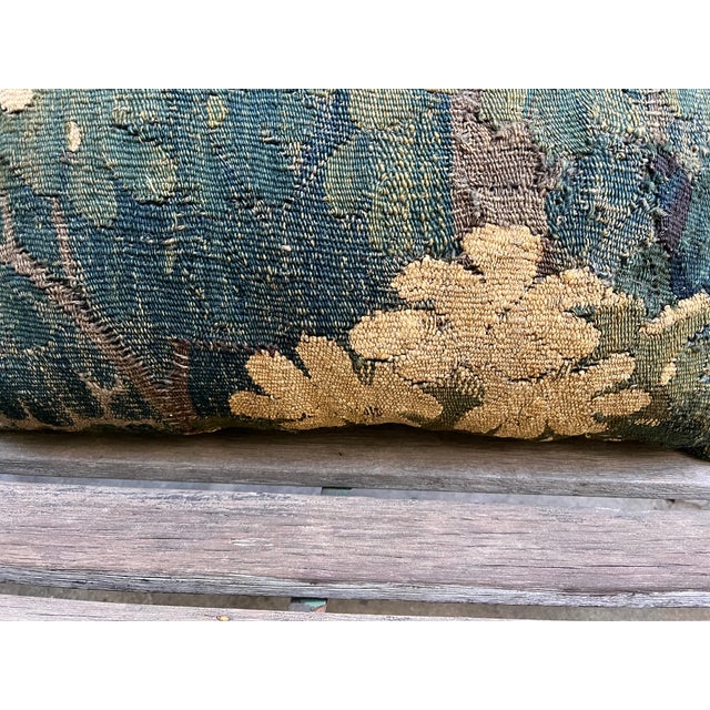A Large 18th Century Pillow With Verdure Tapestry For Sale In Los Angeles - Image 6 of 7