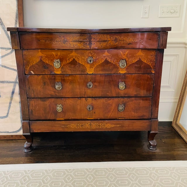 Early 19th-Century Biedermeier Marquetry Inlaid Chest of Drawers For Sale - Image 12 of 13