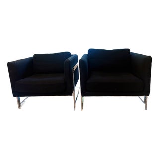 Milo Baughman Cube Lounge Chairs -Pair For Sale