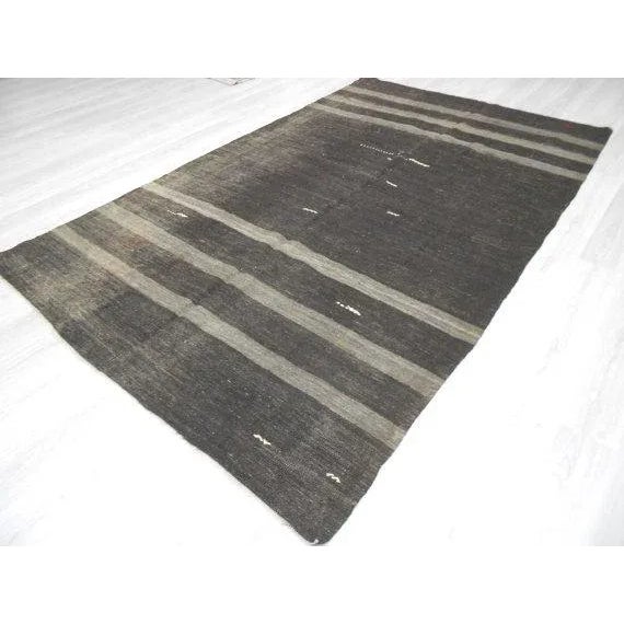 Vintage Gray Striped Kilim Rug 6'8" x 11'4" Chairish