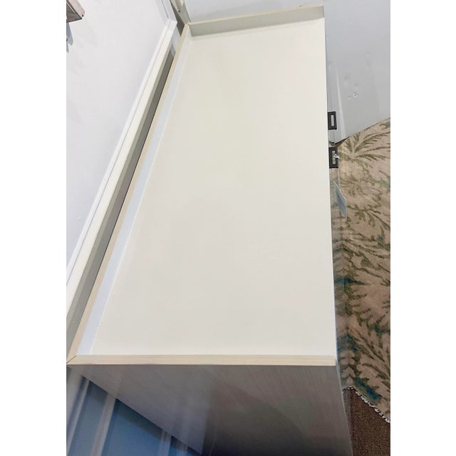 Caracole Contemporary Gray and Beige Glass Expressions Door Chest For Sale - Image 10 of 10