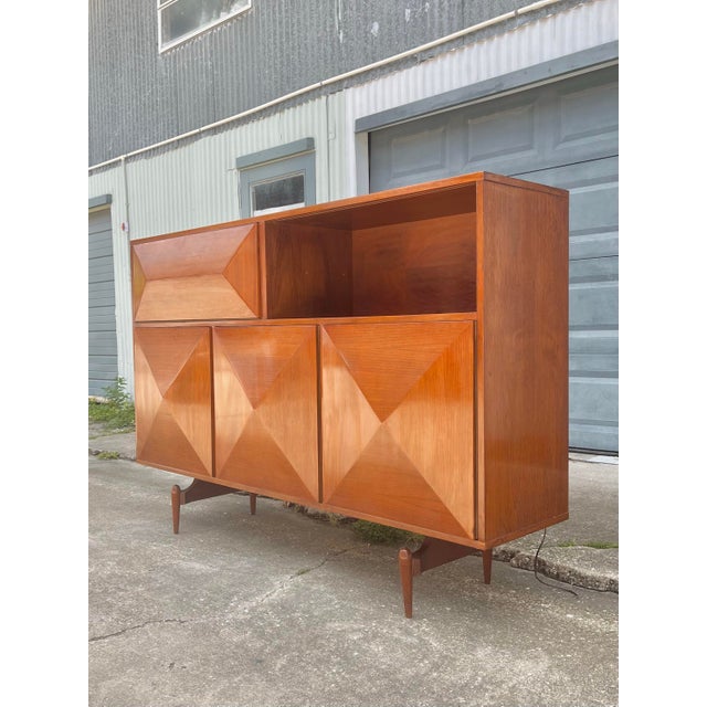 Italian Style Mid Century Modern Highboy Sideboard or Dry Bar For Sale In Tampa - Image 6 of 12