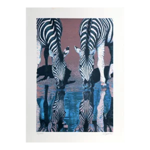 Zebras, Fran Bull Screenprint, Signed and Numbered in Pencil