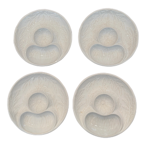 Late 20th Century Bordallo Pinheiro Artichoke Plates White Ceramic - Set of Four