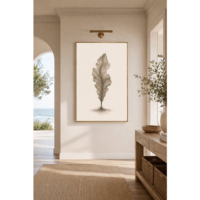 Contemporary Coastal Seaweed Study Iii, Minimalist Botanical Art Print, 24" × 36" Reproduction For Sale - Image 3 of 10
