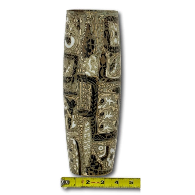 Vintage Mid Century Royal Copenhagen Denmark Nils Thorsson Baca Design Ceramic Vase - 11 1/2 Inches Tall For Sale - Image 12 of 12