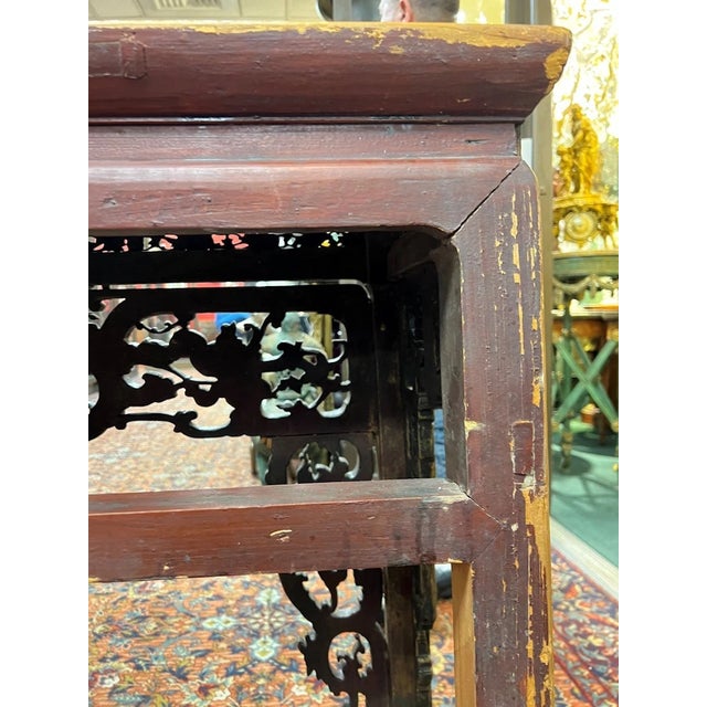 Antique Chinese Gilt Pine Altar / Console Table For Sale - Image 10 of 13