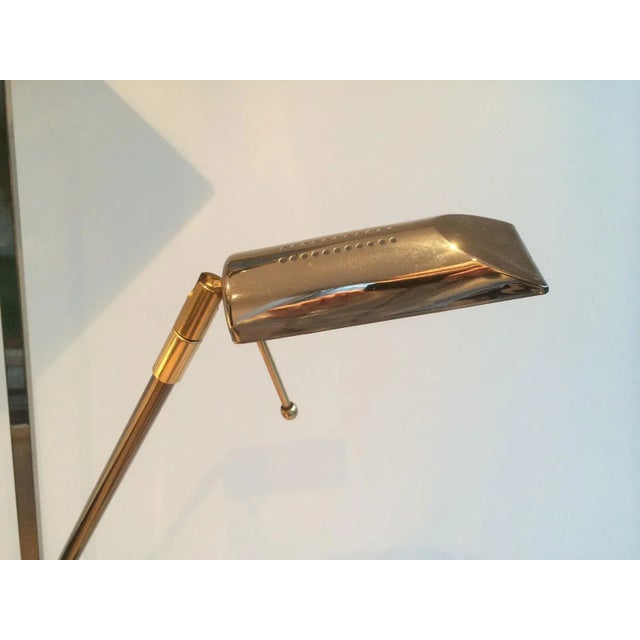 1970s Gun Metal and Brass Floor Lamp, French, Circa 1970 For Sale - Image 5 of 11