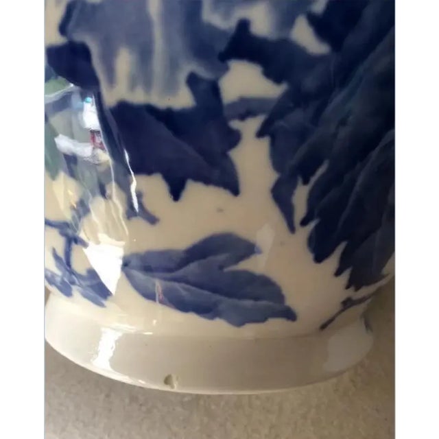 Blue Antique C1888 Victorian, Aesthetic Transferware Water Pitcher, Althea, Blue Flowers For Sale - Image 8 of 9