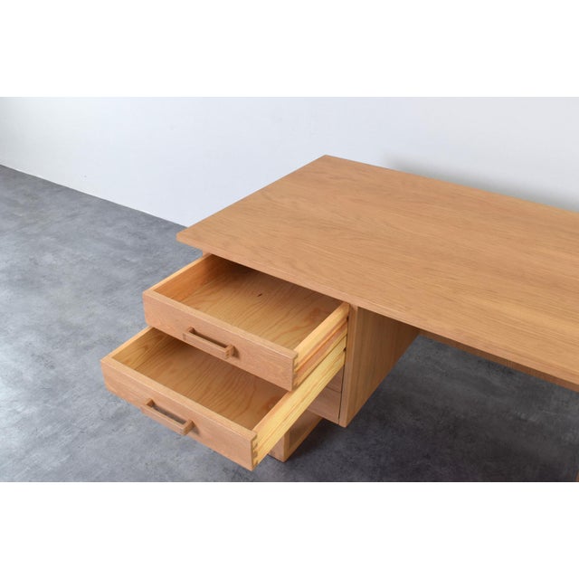 Mid-Century Oak Freestanding Desk by Torben Valeur and Henning Jensen for Dyrlund, 1960s For Sale - Image 17 of 18