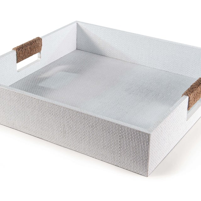 Regina Andrew Logia Square Tray Large in White For Sale - Image 4 of 5