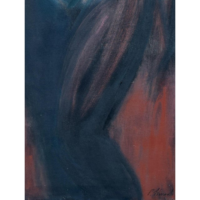 Large Vintage Modernist Stylized Abstract Female Nude Painting For Sale In New York - Image 6 of 6