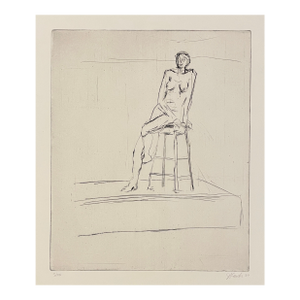 1984 Female Nude Etching by Jon Fasenelli-Cawelti