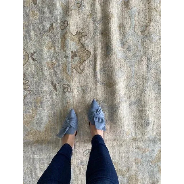 Traditional Modern Handknotted Oushak Rug in Muted Grey, Taupe & Camel, 12' x 15' For Sale - Image 3 of 6