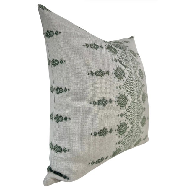 Traditional Carmania Pillow Cover in Green, 22x22 Pillow For Sale - Image 3 of 4