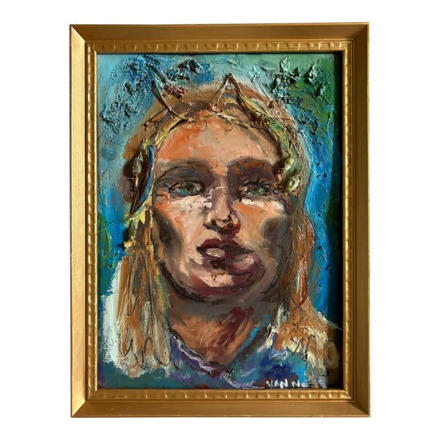 "Lady Liberty", Original Oil Painting, Figurative Art, Framed For Sale