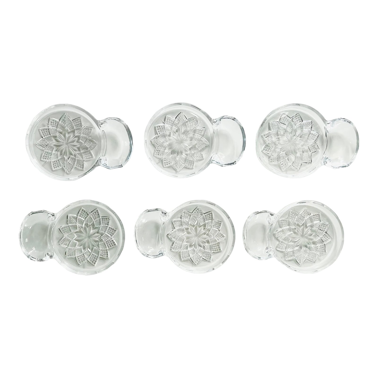 Vintage Fostoria Pressed Glass Coasters with Spoon Rest- Set of 6 ...