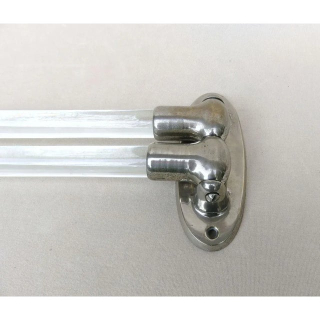Vintage French Art Deco Glass & Nickel-Plated Towel Racks, Set of 3 For Sale - Image 15 of 18