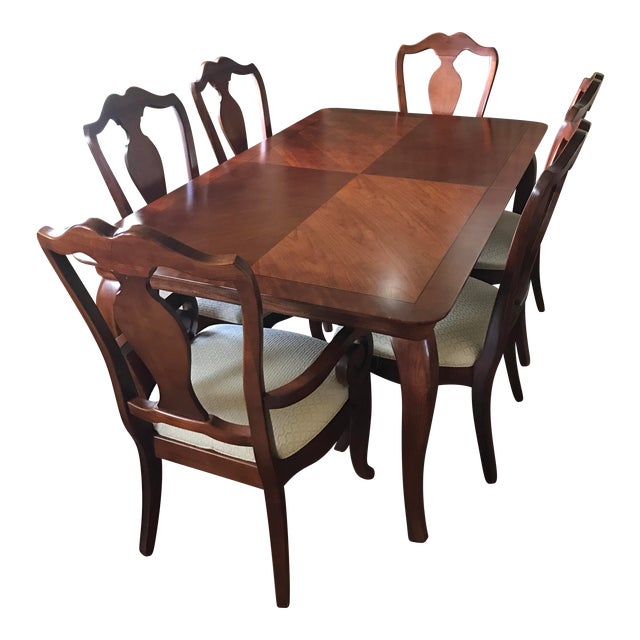 Thomasville Dining Table & Chairs W/ Leaves Chairish