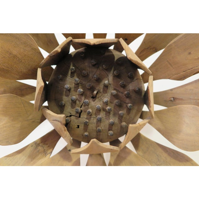 Brown Early 20th Century Folk Art Flower For Sale - Image 8 of 11