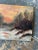 Vintage Impressionist Snowy Daybreak / Sunset Landscape on Board, Circa Mid 20th Century For Sale - Image 10 of 11