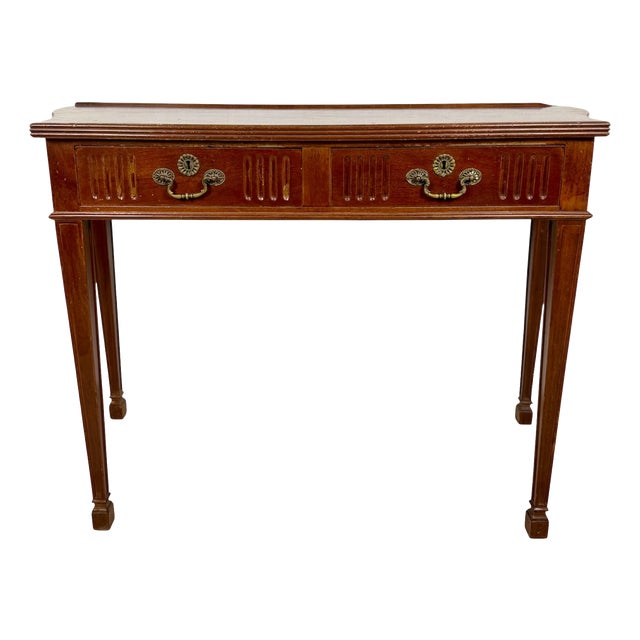 Spanish Console Table with Two Drawers, 1980s For Sale