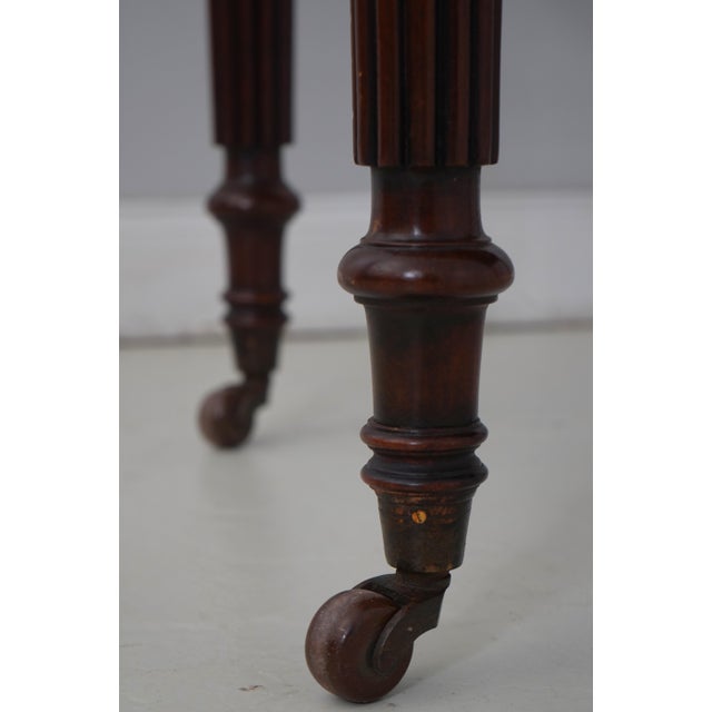 English Antique 2 Drawer Mahogany Leather Top Writing Desk For Sale - Image 12 of 17