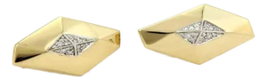 Roberto Coin 18k Yellow Gold Diamond Geometric Shape Post Clip Earrings - 2 Pieces