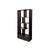 Asian Asian Inspired Asymmetrical Dark Brown Shelving Display Cabinet Divider For Sale - Image 3 of 12