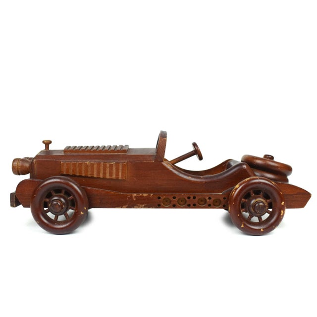 Stunning handmade wooden old classic 1931 Mercedes model car. This is a true piece of artistic craftsmanship to add to any...