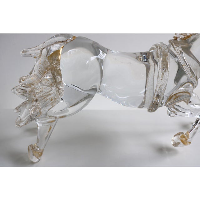 Mid-Century Italian Murano Glass Horse Sculpture with 24 Karat Gold by Arnaldo Zanella, 1970s For Sale - Image 13 of 18