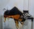 Murano-Style Amber and Black Blown Glass Bull Sculpture For Sale - Image 4 of 7