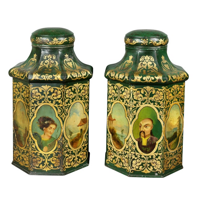 Victorian Tole Teacannisters - a Pair For Sale - Image 13 of 13