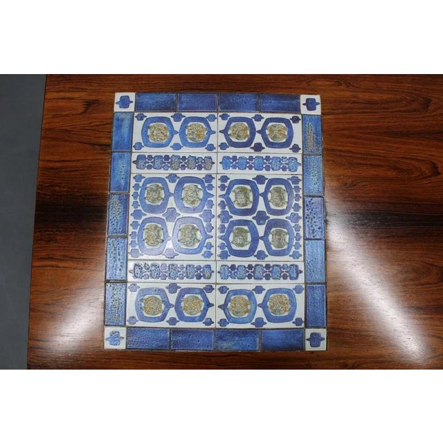 1960s Mid-Century Danish Coffee Table with Ceramic Tile Inlay from Haslev Mobelsnedkeri, 1960s For Sale - Image 5 of 18