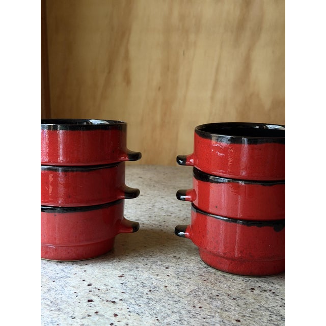 Vintage West German Pottery Soup Crocks, 1960, Set of 6 For Sale - Image 11 of 15