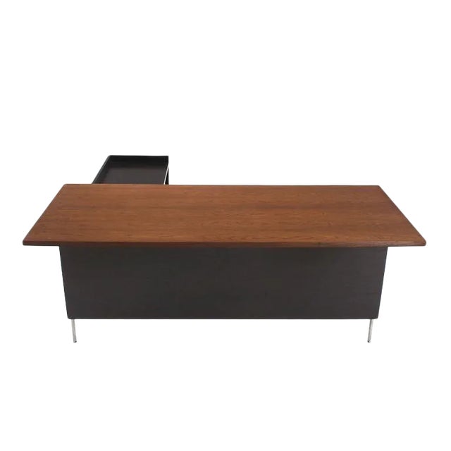 Large L Shape Walnut Desk With Return by Harvey Probber For Sale - Image 12 of 12