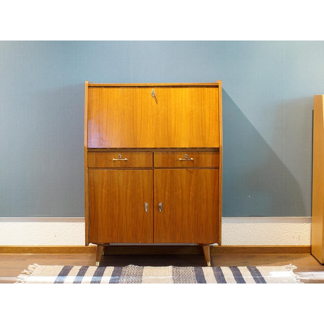 Mid-Century Light Secretary in Walnut, 1960s For Sale - Image 3 of 6