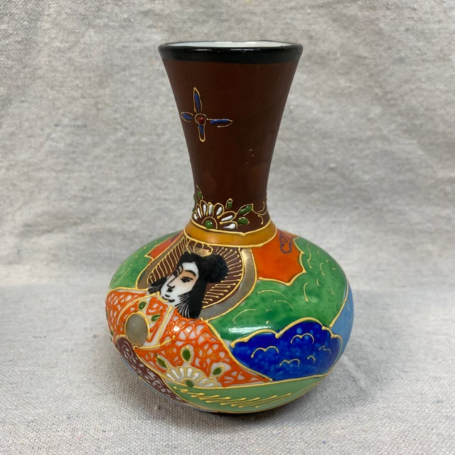 Japanese Satsuma ware, known for its intricate detailing, rich gold and often a crackle glaze with Goddess and Immortals...