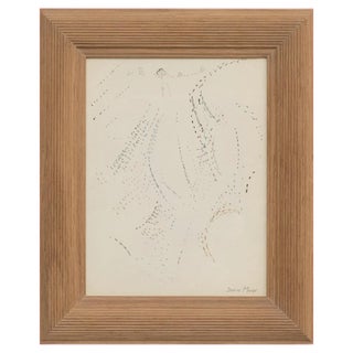 Dora Maar, Pointillist Surrealist Landscape, Paper, Framed For Sale
