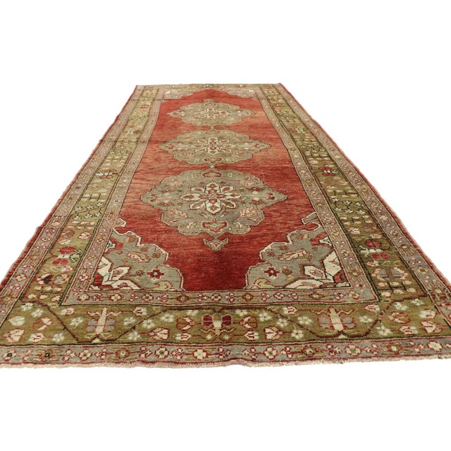 Vintage Turkish Oushak Rug - 05'01 X 11'04 For Sale - Image 4 of 9